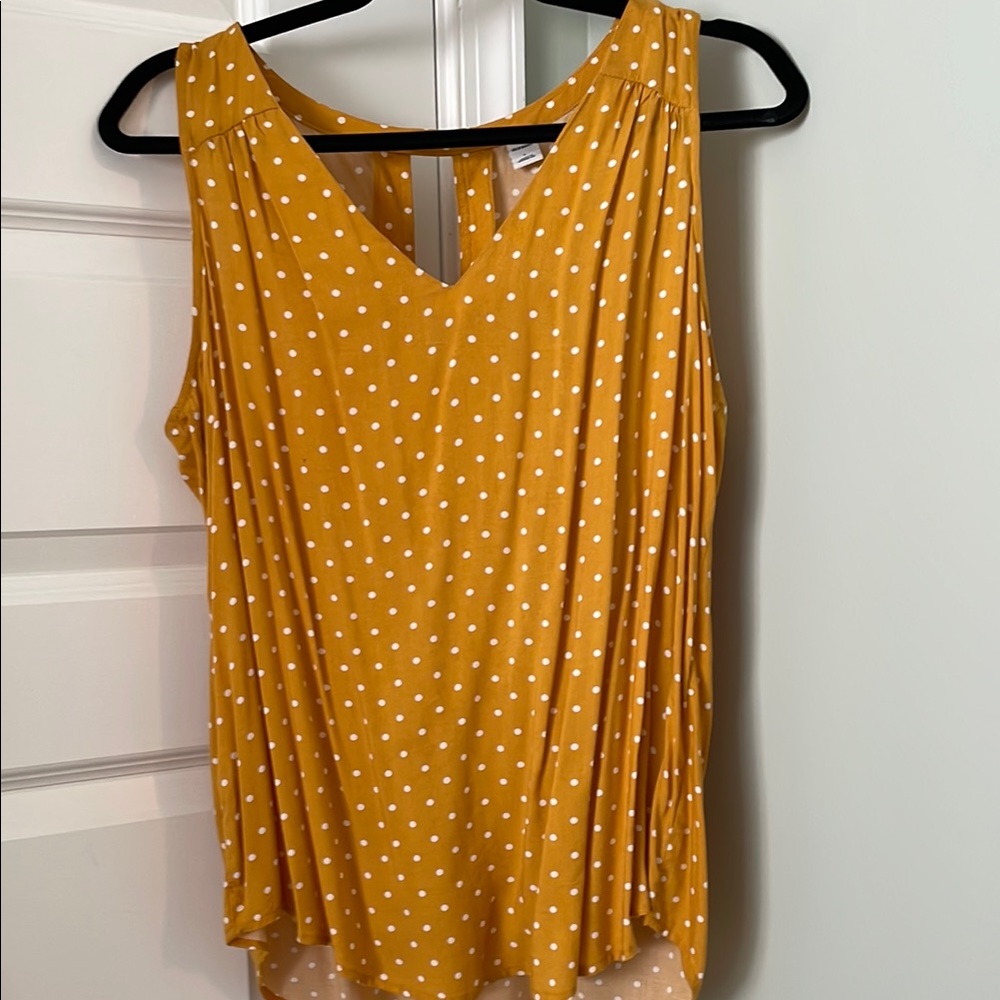 Mustard Yellow Relaxed Sleeveless Tank Top